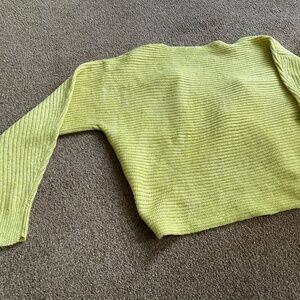 Yellow crop sweater with cross back detail size medium